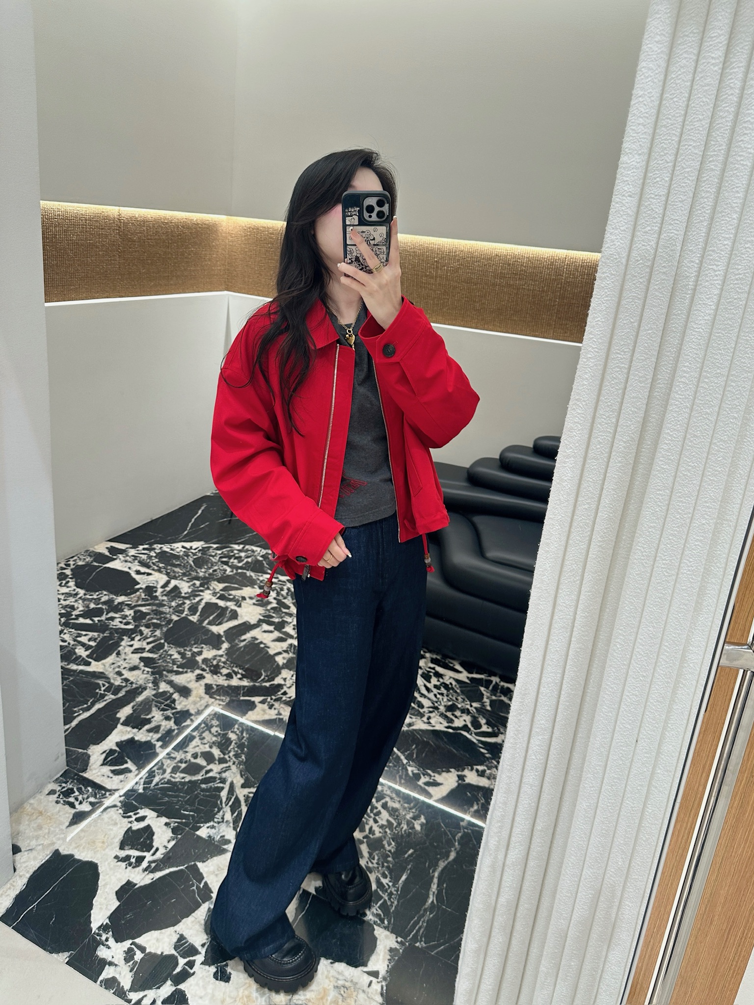 AVVENN 设计师品牌 拼接毛织领结构撞色细节下摆抽绳短夹克外套