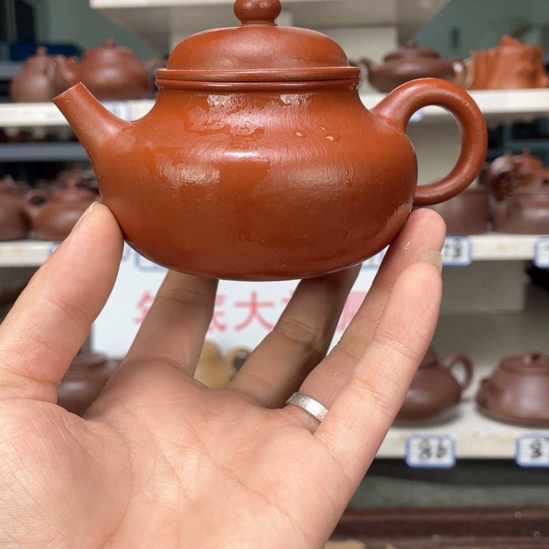 紫砂茶壶小煤窑朱泥全手工轻薄胎220毫升