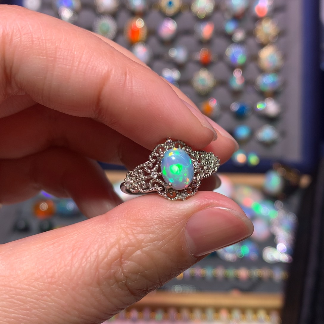 银S925镶嵌欧泊戒指款式