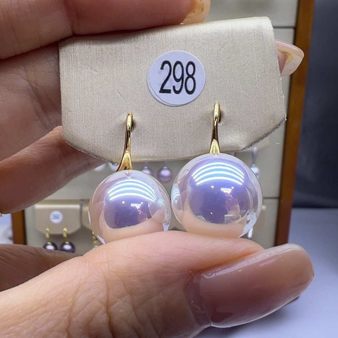 淡水珍珠耳饰银S925镶嵌