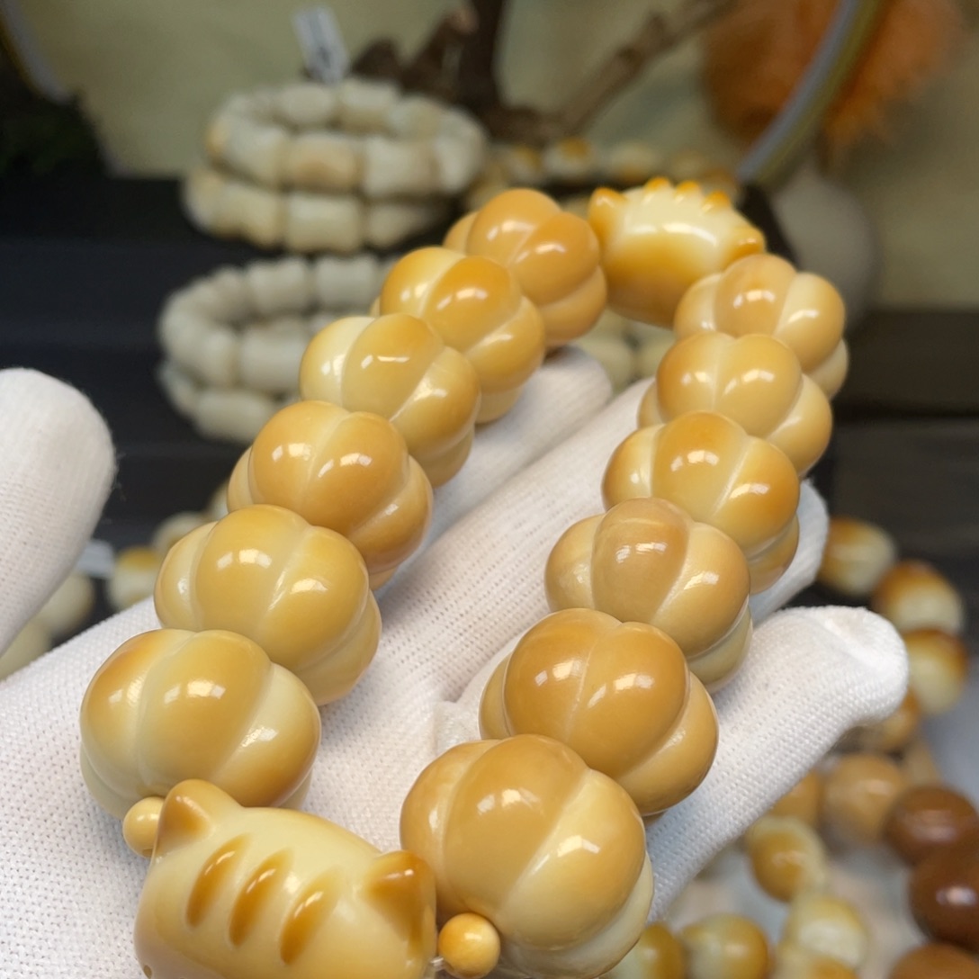 菩提根/象牙果手串123双排南瓜瑕疵