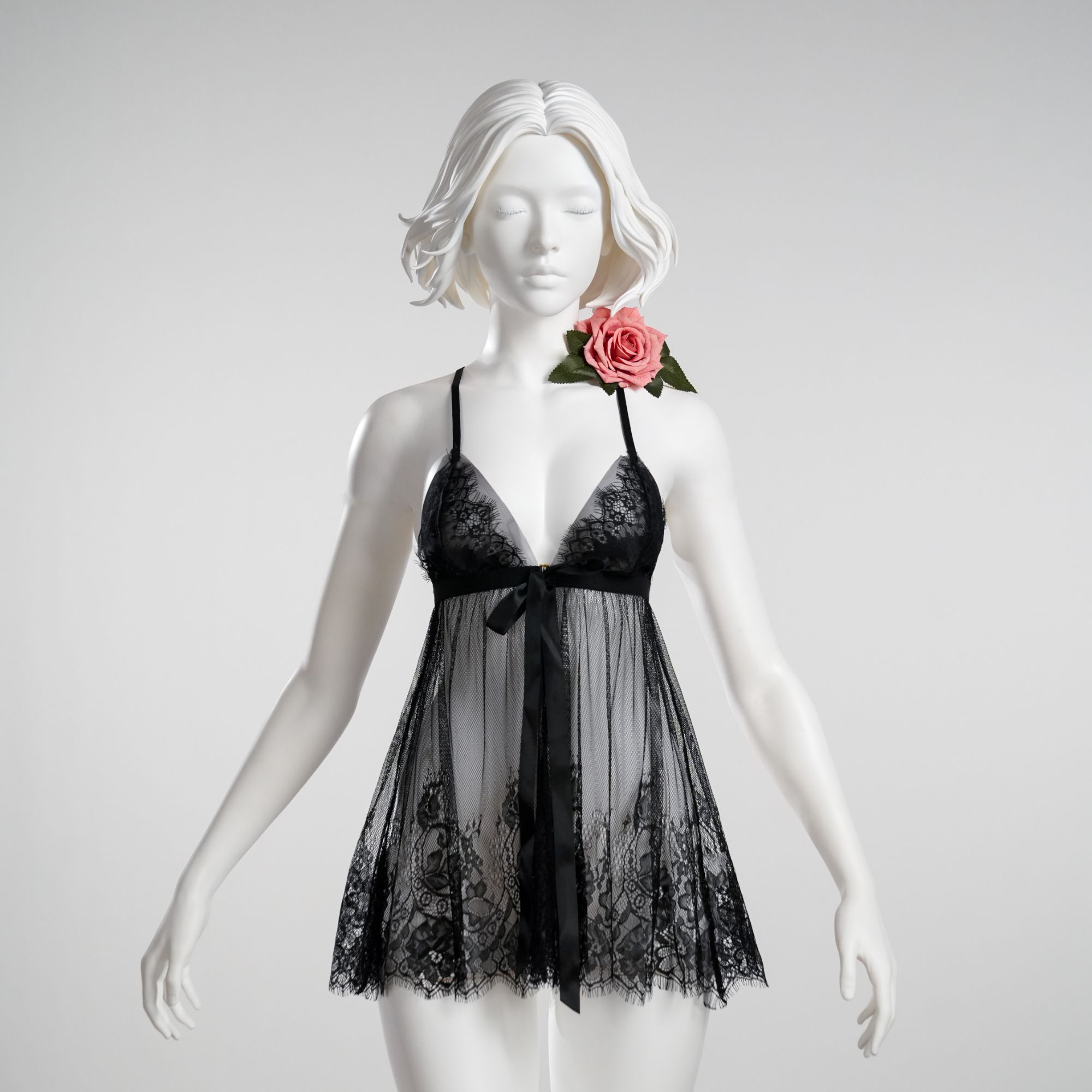 情诗【90-200斤】GR蕾丝性感舒适蝴蝶结吊带睡衣女220