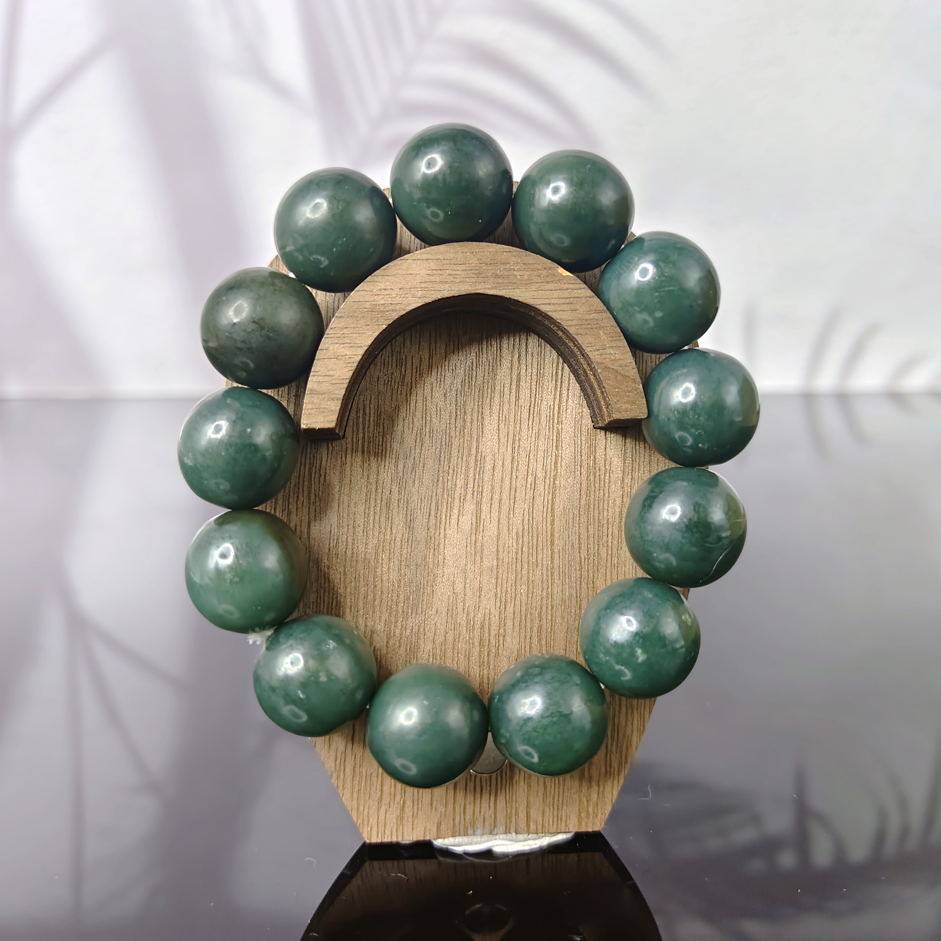 F和田玉圆珠手串（卡18）2501