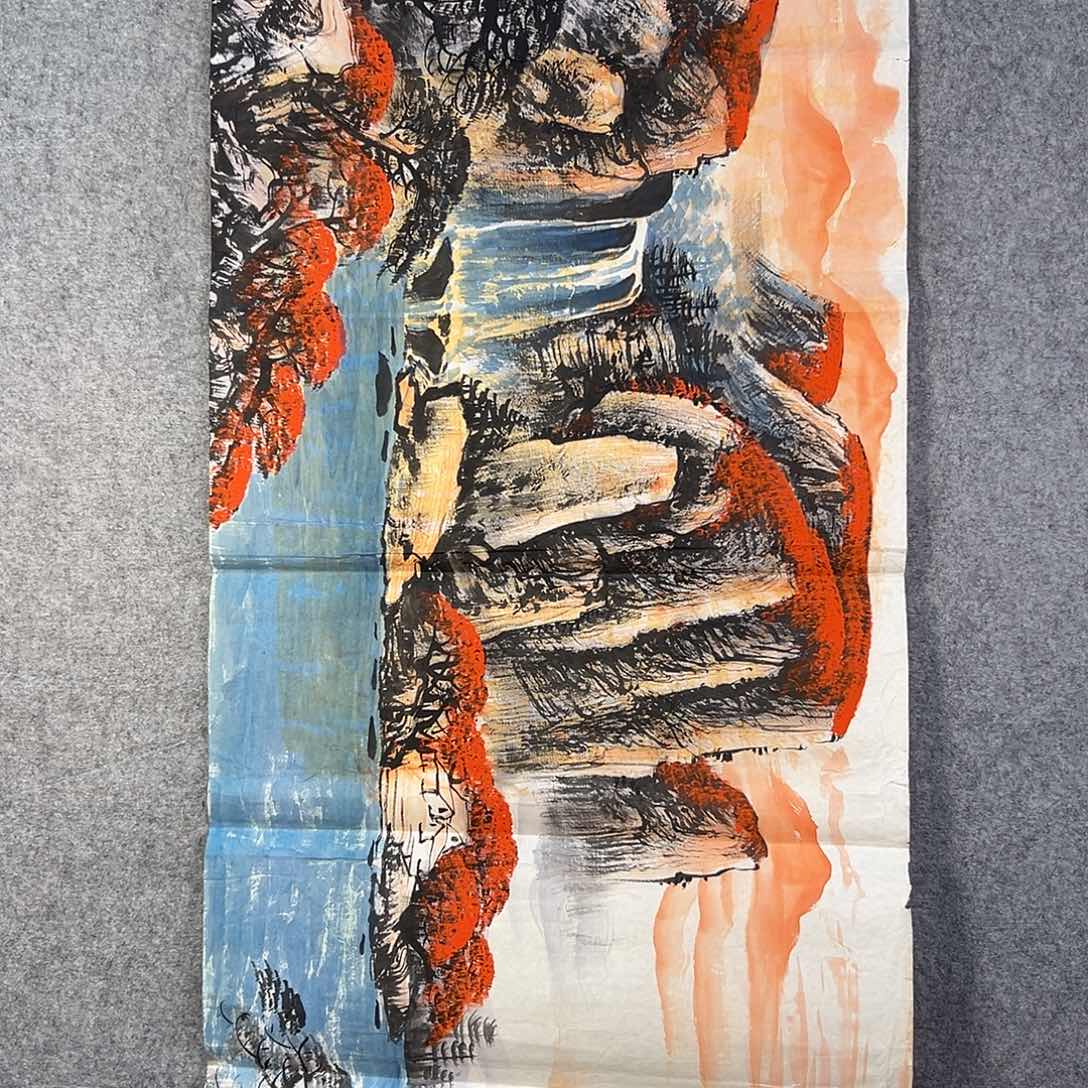 国画492 花鸟在此处飞翔也不太方便呀