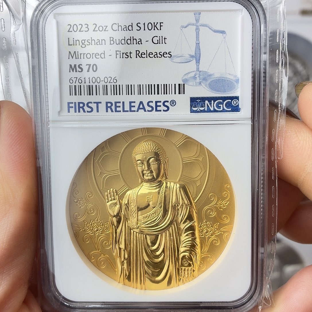 纯银2023灵山大佛银币70分