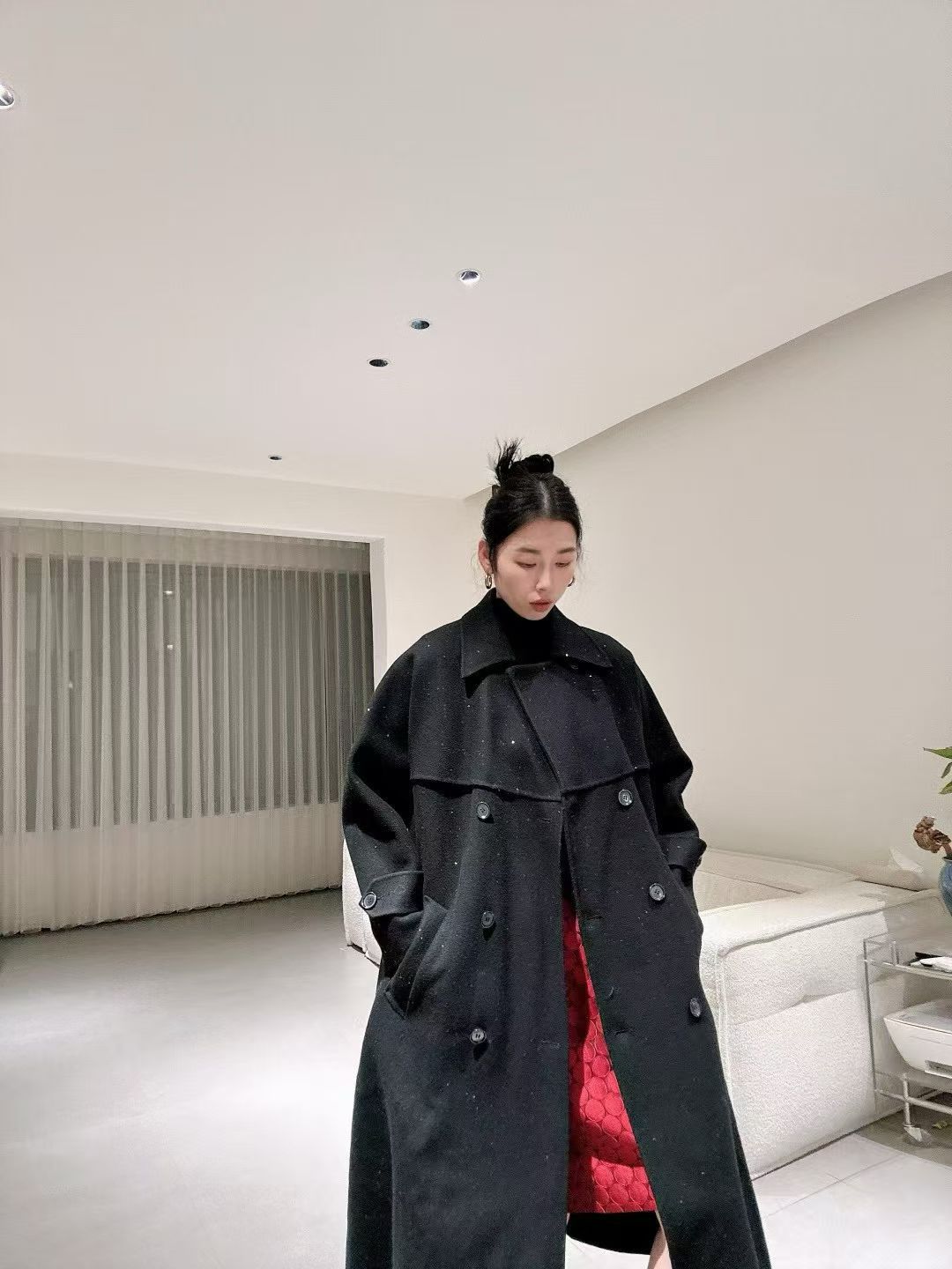 设计师款气质大牌星空大衣