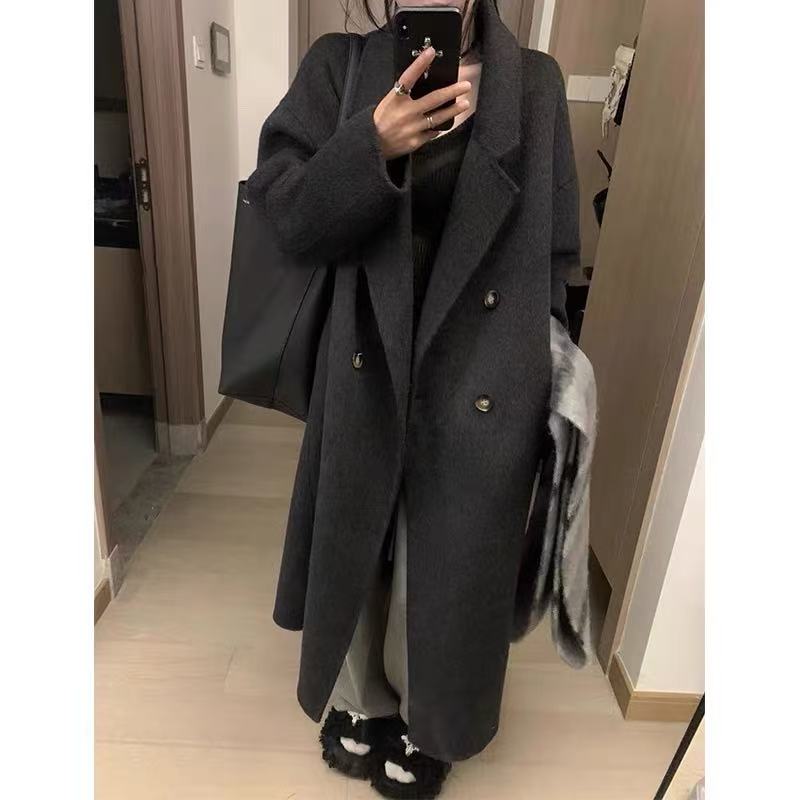 8880 M双面羊毛大衣女2025新款秋冬中长款韩系高级感宽松外套