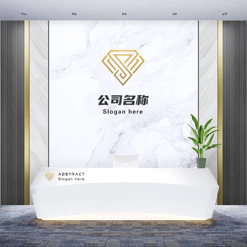 养生会所美容院格栅竹木纤维公司前台背景集成墙板吧台定制护墙板