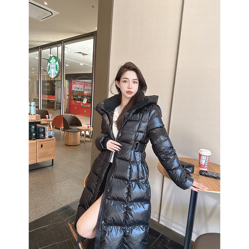 【李不了】90白鹅绒 过膝大长款休闲百搭保暖加厚鹅绒服 JHYRYSL101