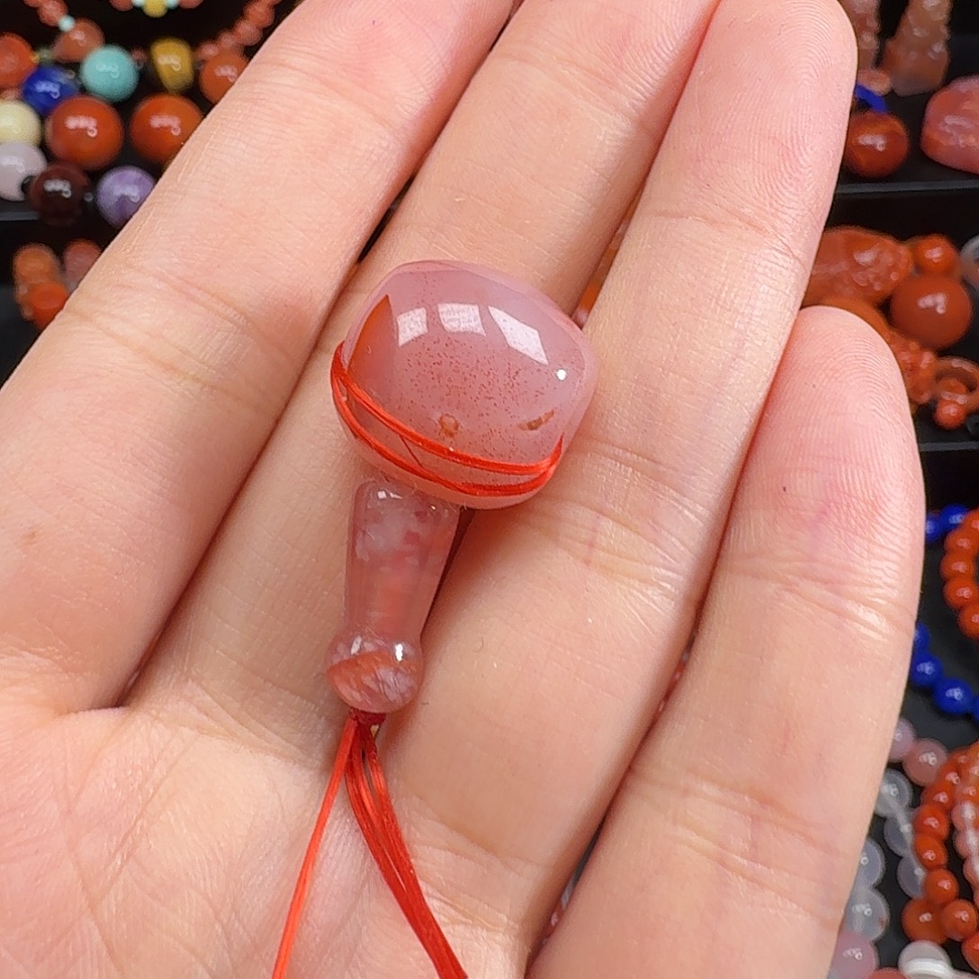 南红玛瑙未镶嵌配饰三通16.5mm