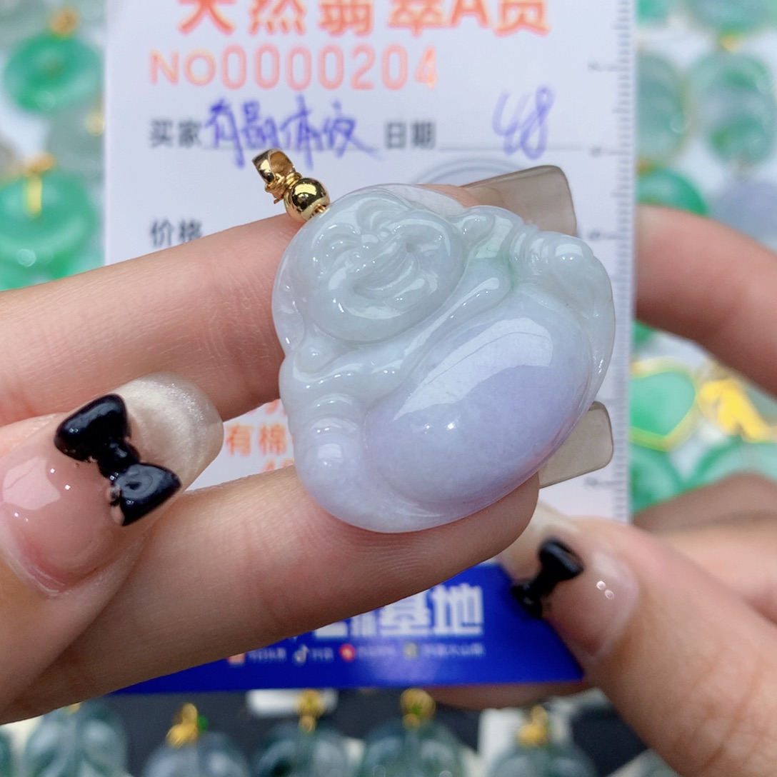 翡翠未镶嵌颈饰佛公