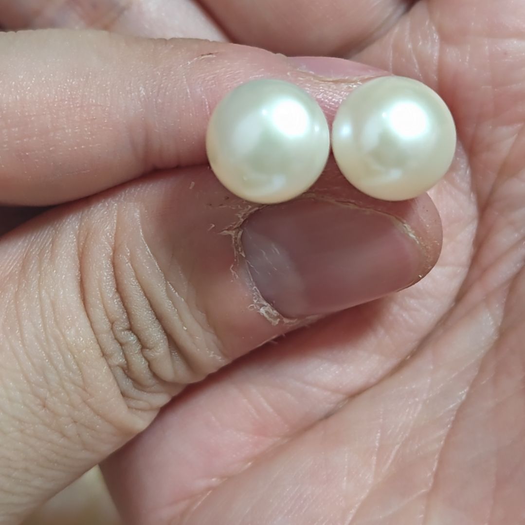 淡水珍珠耳饰银S925镶嵌
