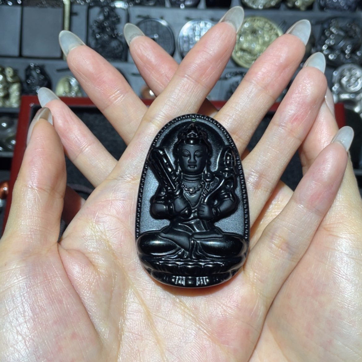 【闪购商品】未镶嵌黑曜岩吊坠(不含链)静****】