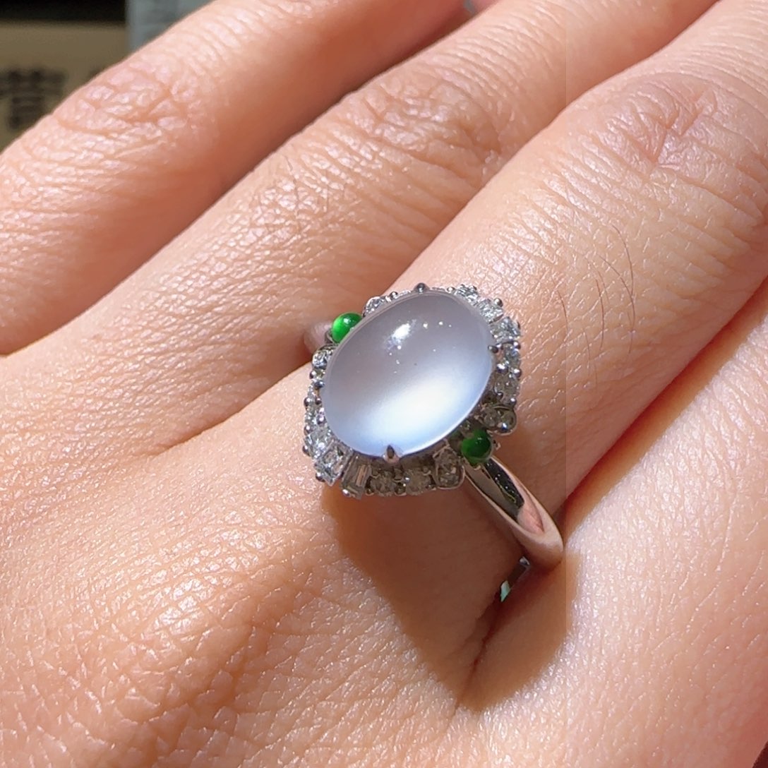 【闪购商品】翡翠戒指18K金镶嵌缅甸