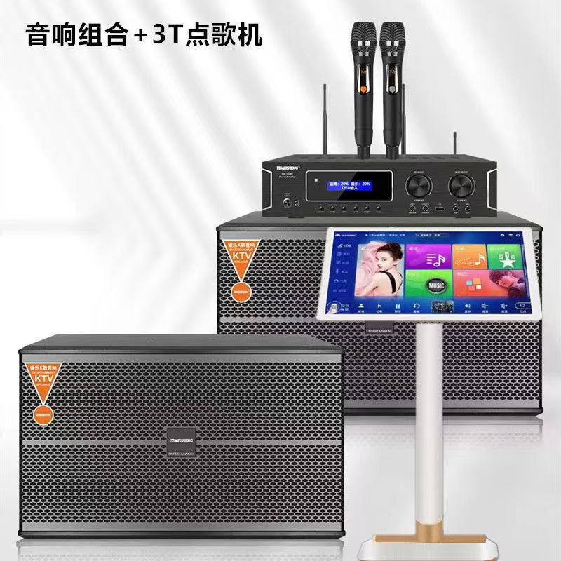 特美声家庭KTV套装点歌机功放内置效果器双话筒娱乐唱歌跳舞电影