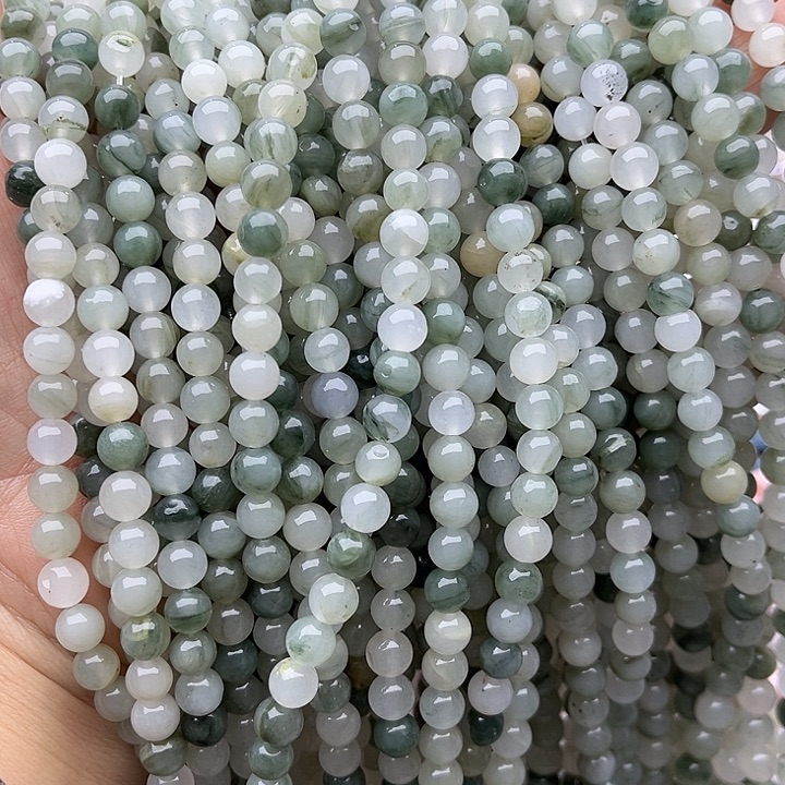 玛瑙/玉髓未镶嵌珠宝半成品2条6mm左右天山翠