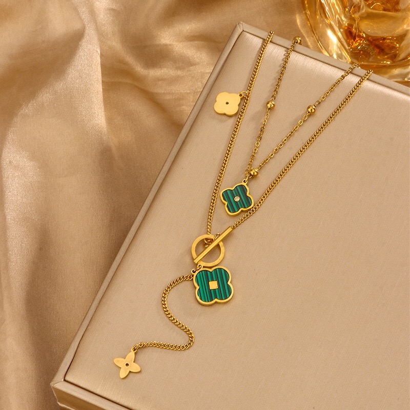 铜合金项链 Duo Fu高定 中古风双链好运连连轻奢百搭项链