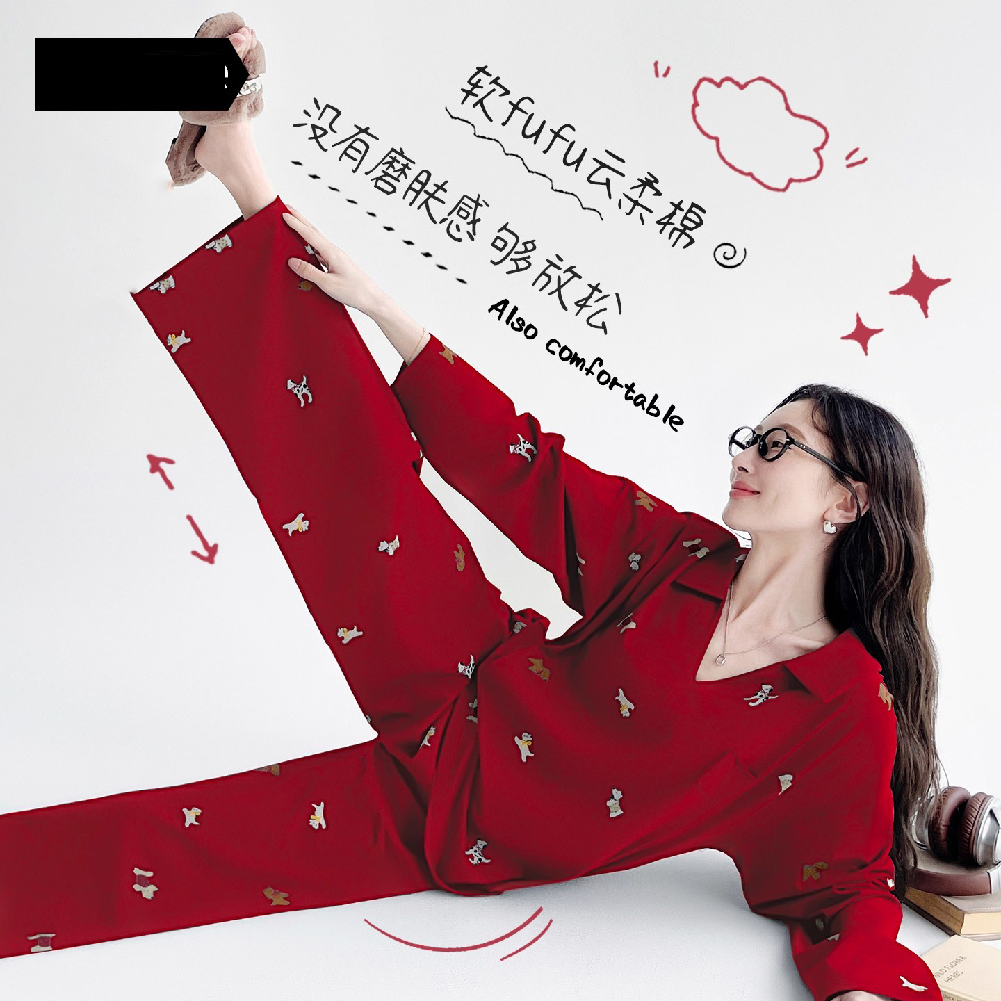 睡衣女春秋款纯棉长袖秋季红色结婚新婚马年本命年秋冬妈妈家居服