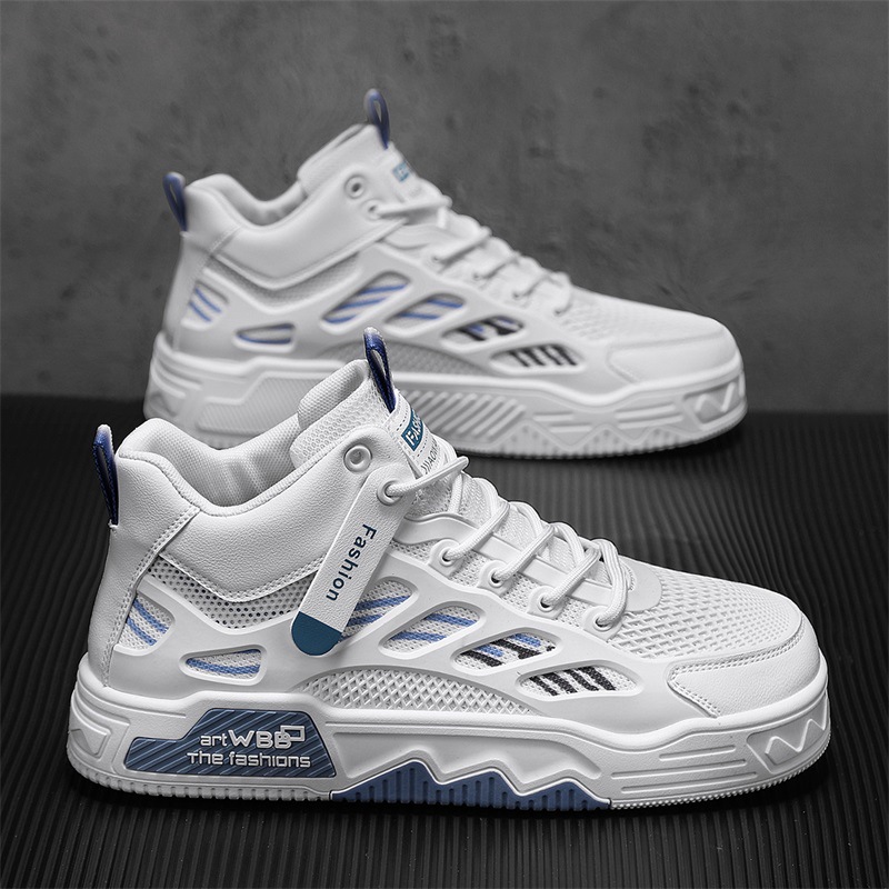 空军一号男鞋流行潮牌高帮板鞋春季新款网面透气休闲运动鞋小白鞋