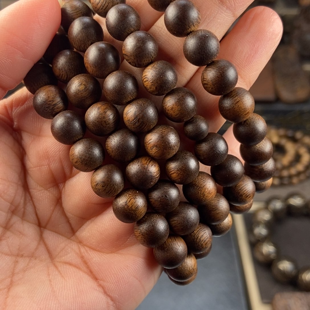 沉香手串非****室越南芽庄白棋楠红土