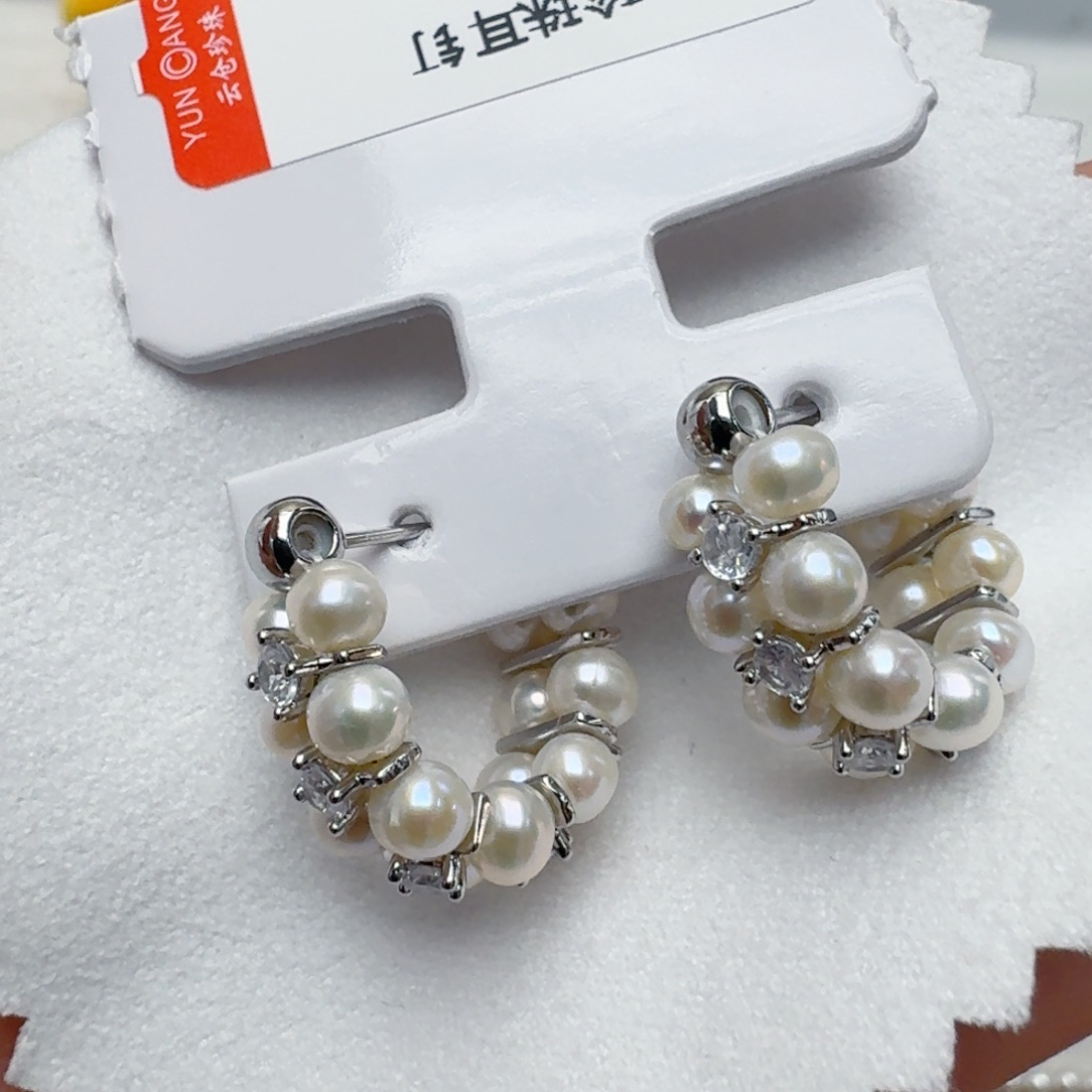 淡水珍珠耳饰未镶嵌@@be147