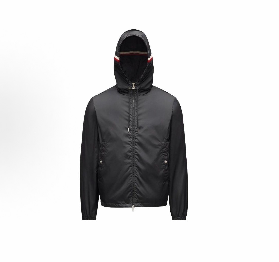 未使用 MONCLER/蒙口 MJ帽领彩条 男士风衣外套 1A00090
