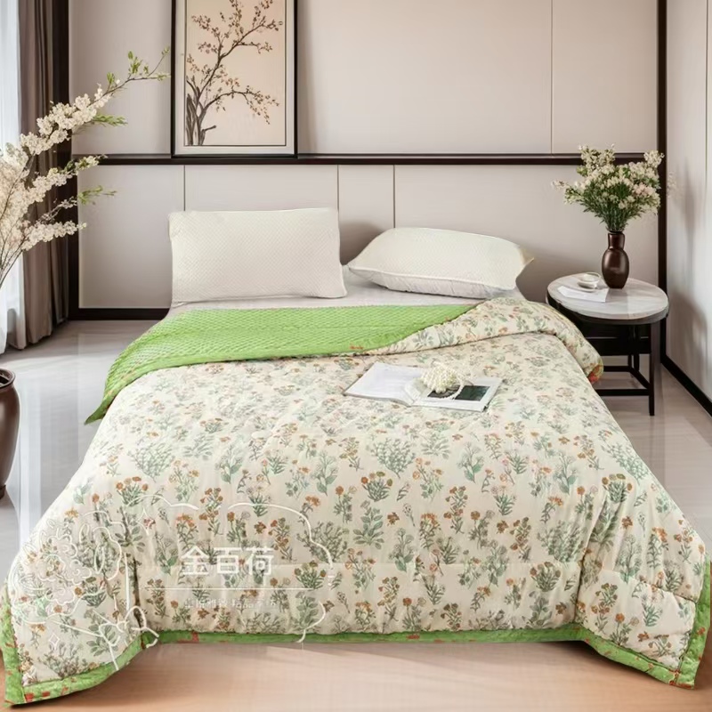 Y【25爆款】3D豆豆绒盖被印花豆豆被盖毯秋冬被机洗春风如意双人