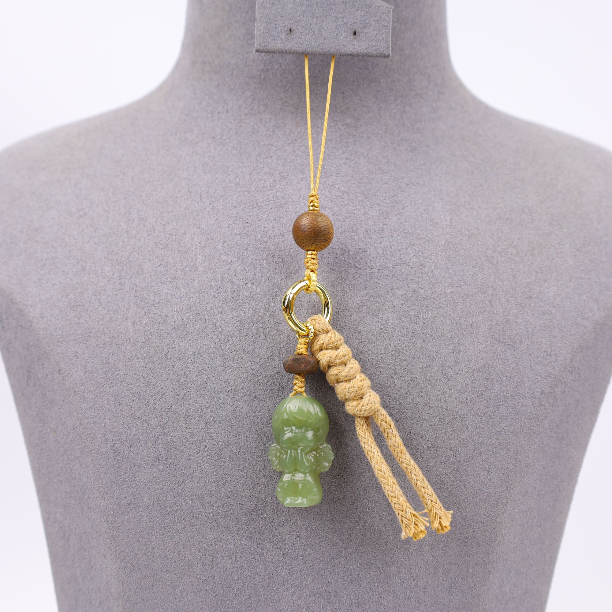 【心如珠宝赐福】和田玉小天使手机挂 YC25852