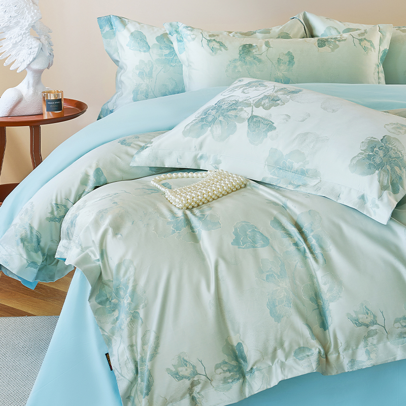 悠恋2024新款满园春色色织提花全棉四件套克重高柔软亲肤