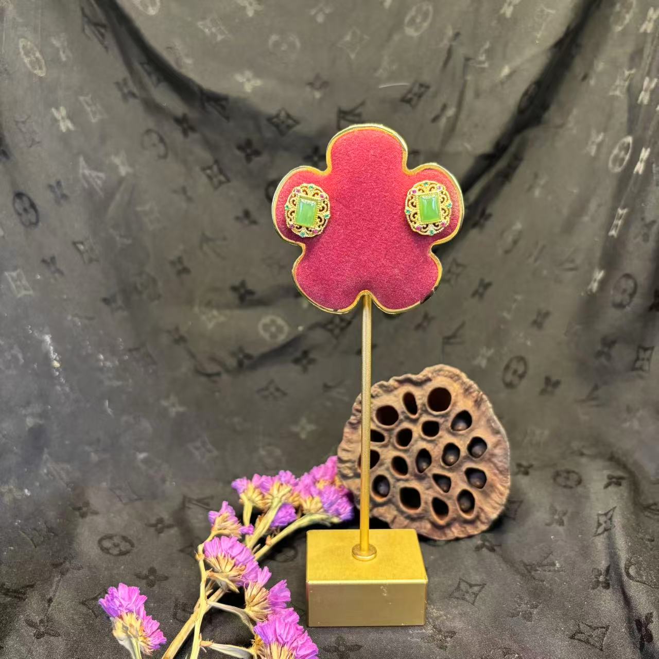 【玉合缘】天然和田玉925精美耳钉 6641