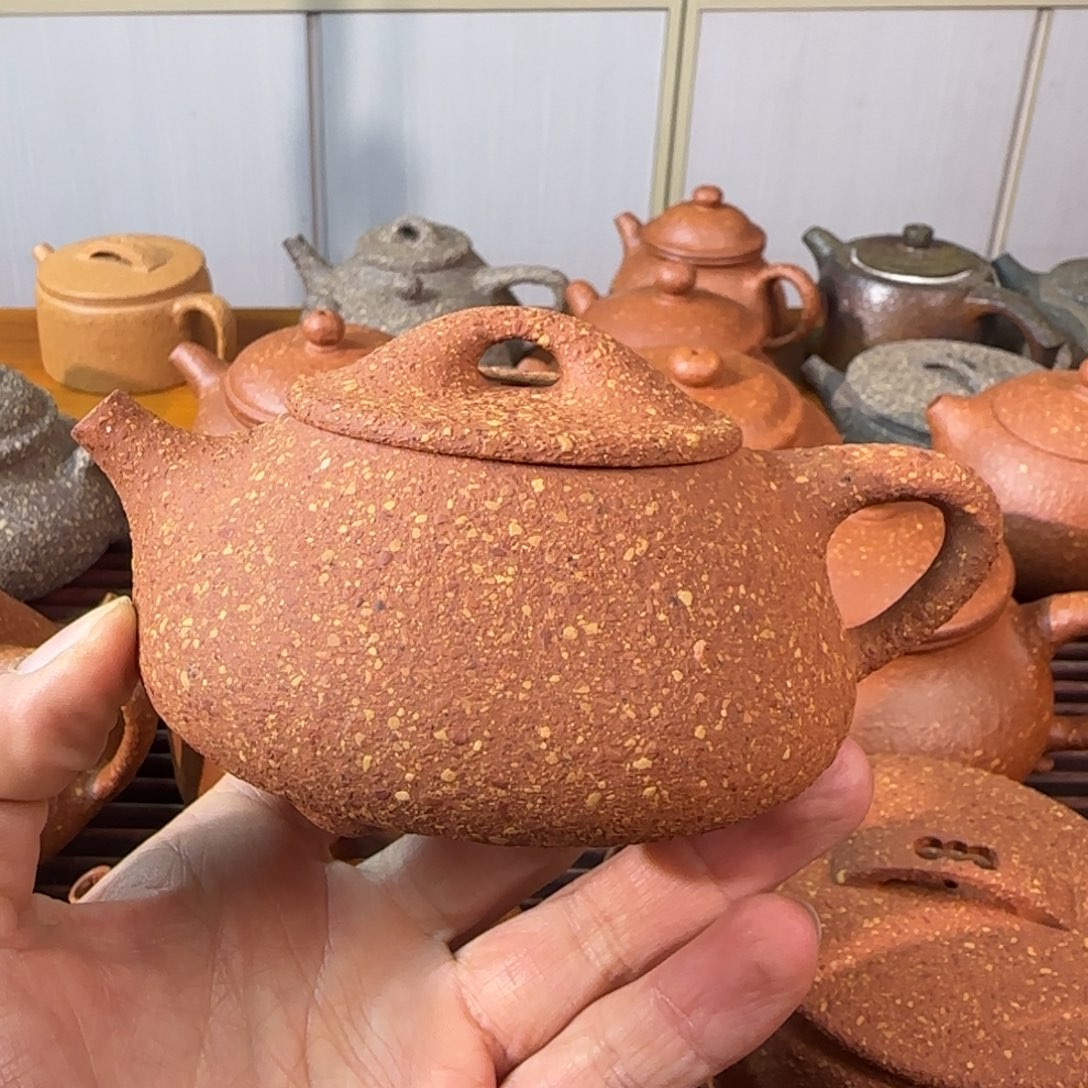 紫砂茶壶八目红降洗砂景舟200cc