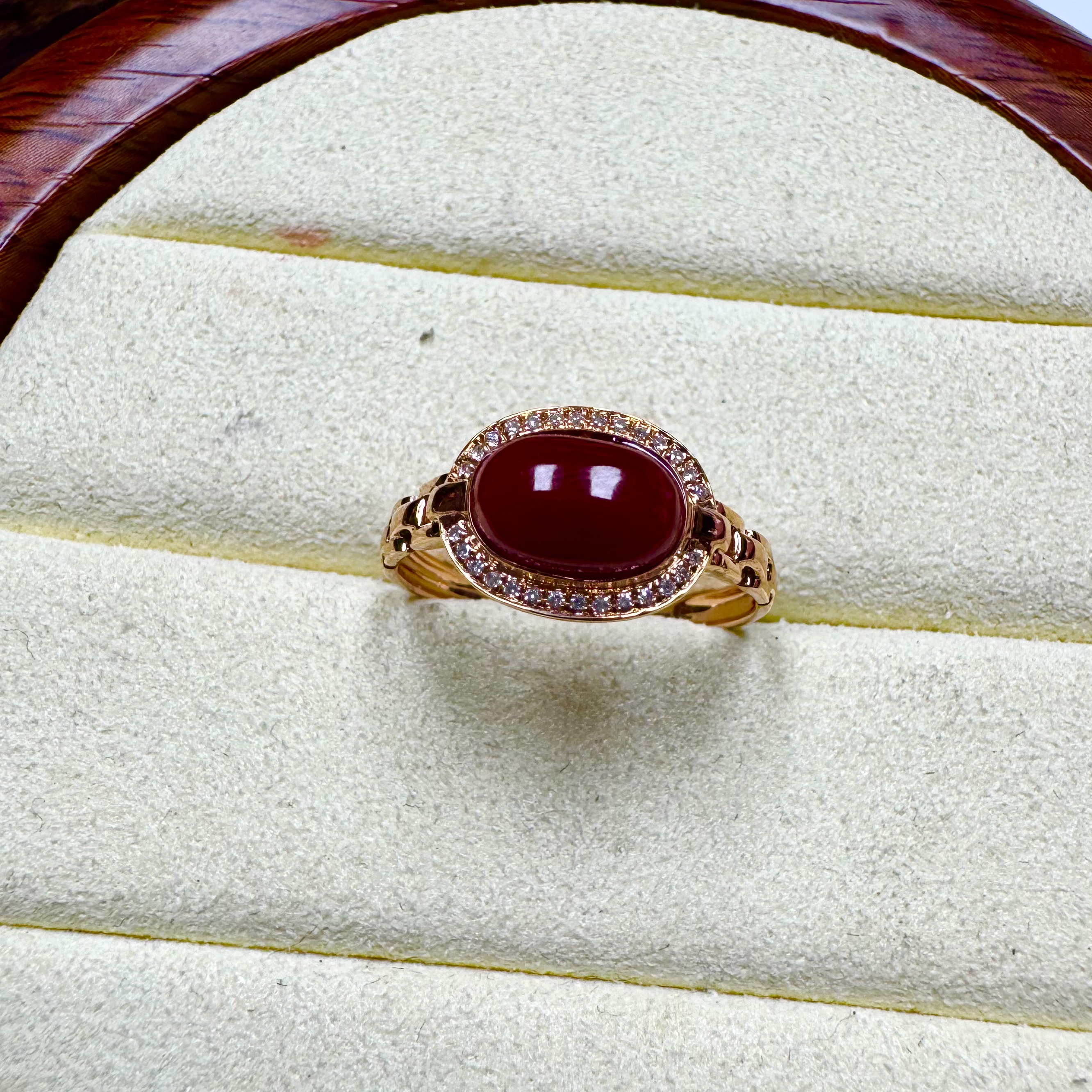 阿卡珊瑚戒指18k——125011