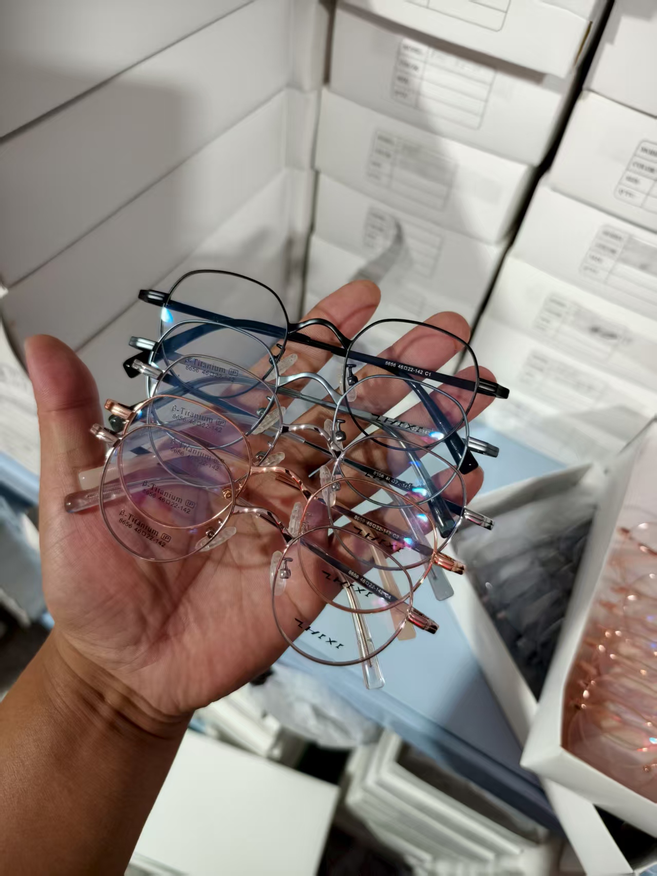 新款超轻半钛复古万年龟IP电镀可配近视度数男女眼镜框潮流8656