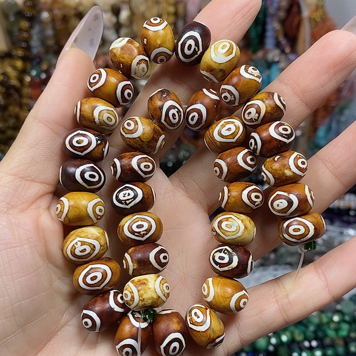 玛瑙/玉髓未镶嵌珠宝半成品玛瑙天珠卡14mm