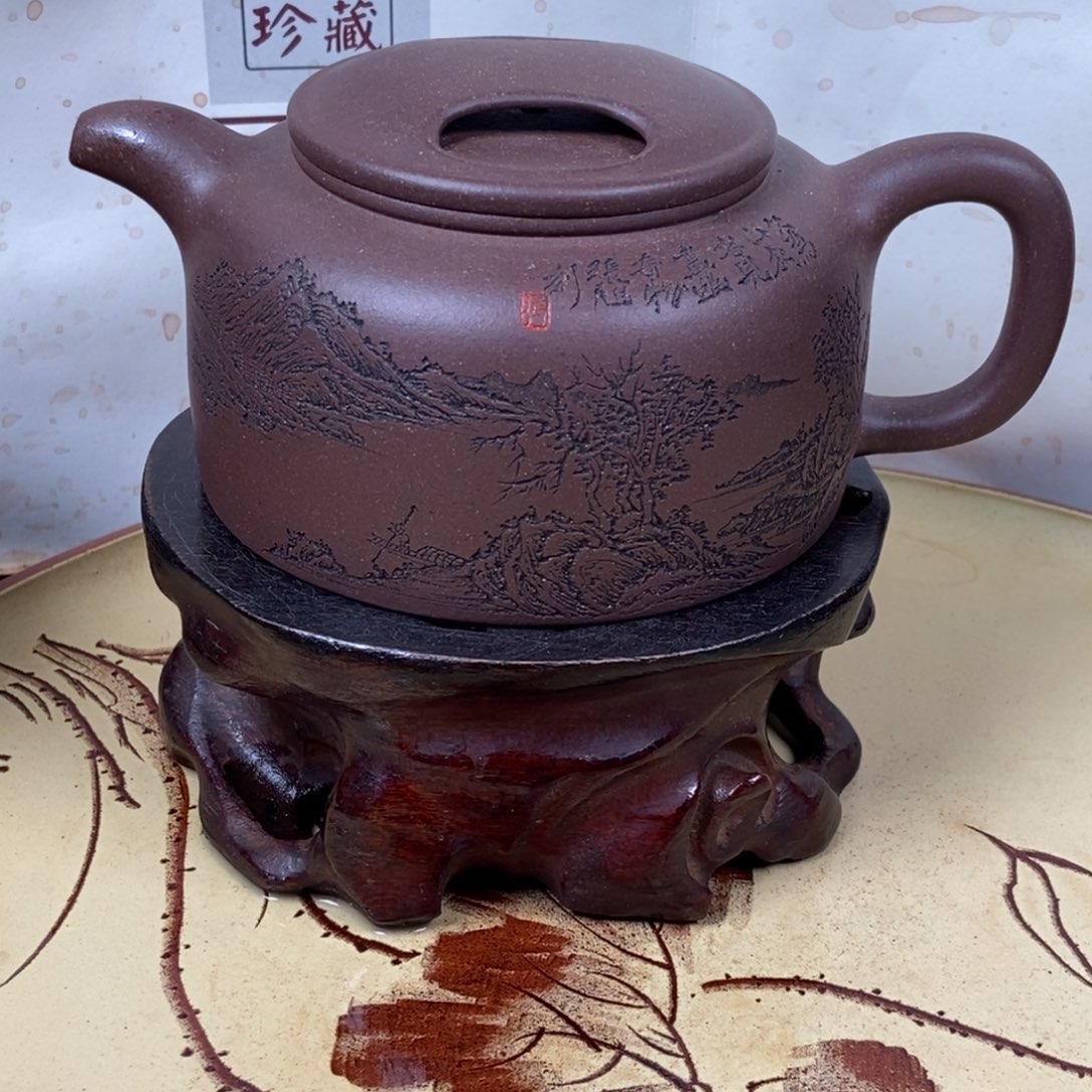 紫砂茶壶深井底槽清全手260