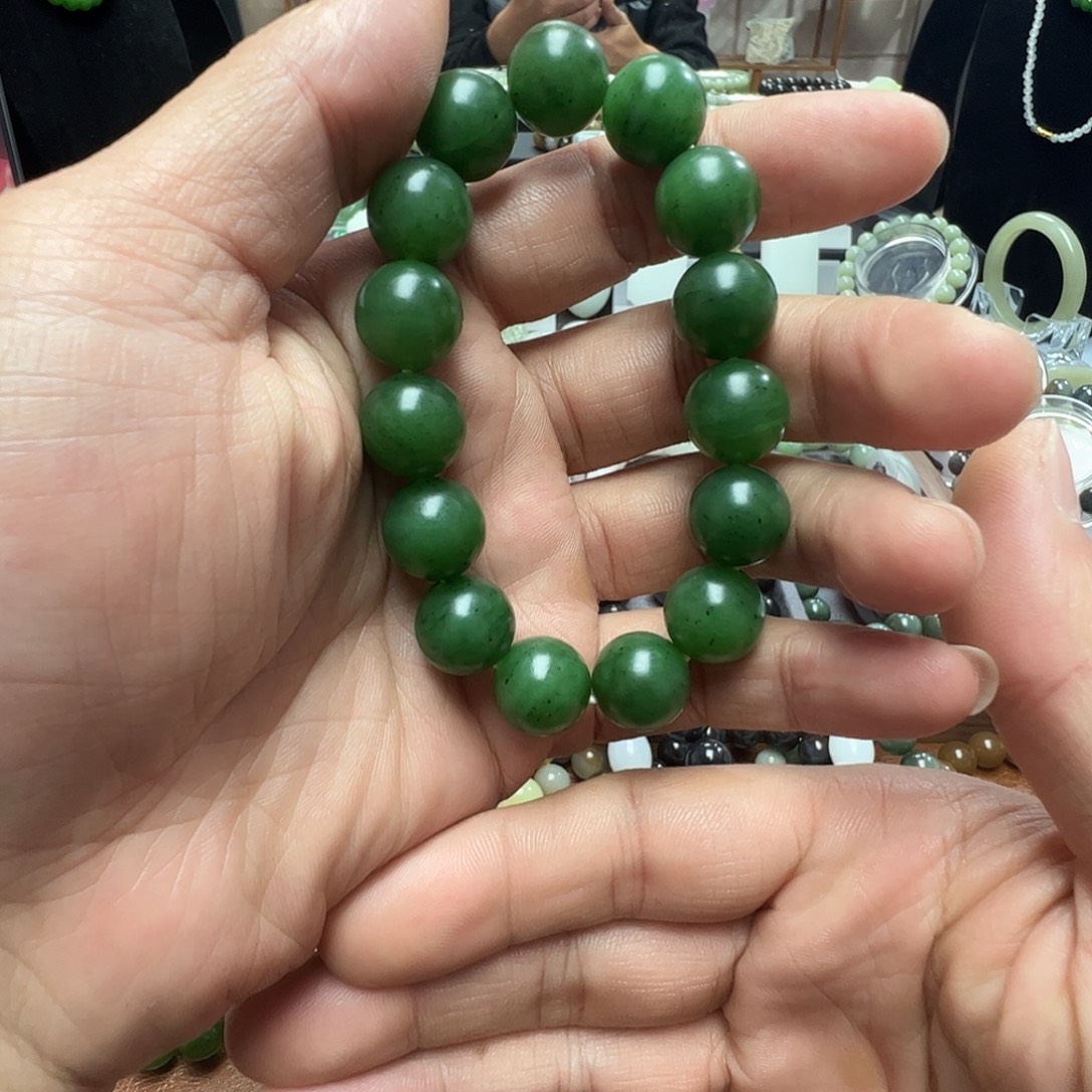 信***舍和田玉（碧玉）未镶嵌手串