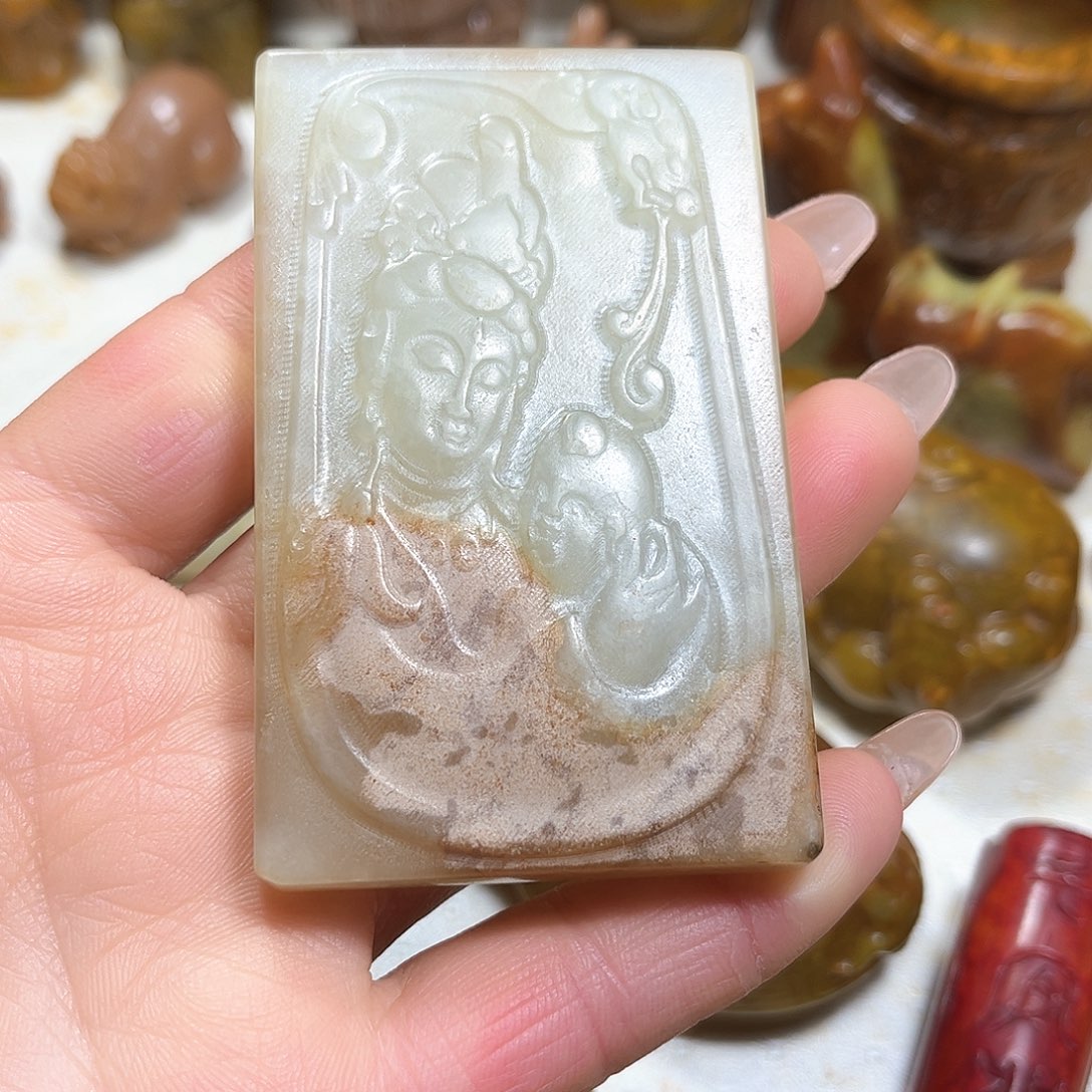 白玉菩提手串白玉菩提吊坠