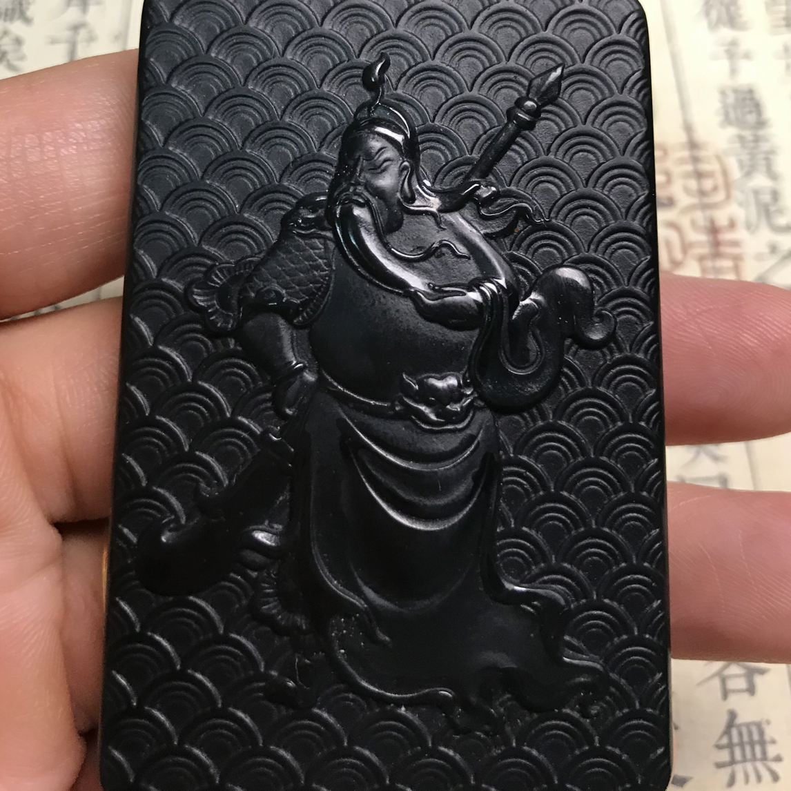 纯天然手工雕刻关公