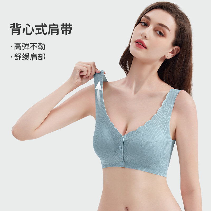 哺乳开扣无痕小胸孕期防下垂透气产后专用喂奶胸罩前大码孕妇文胸