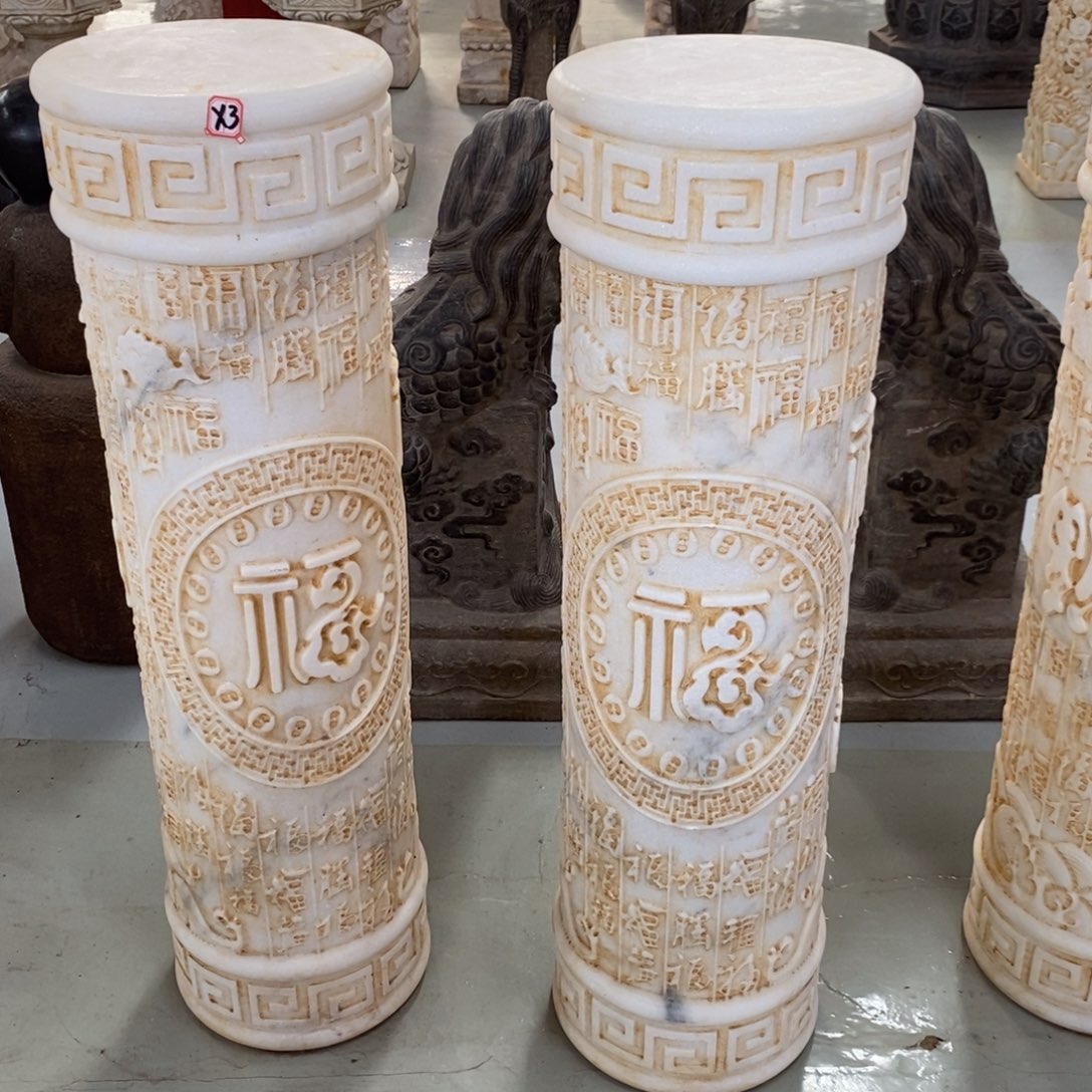 義***善石材1米百福柱包邮不管卸车