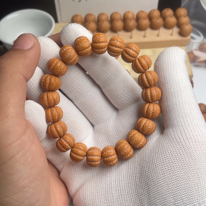 猴头核桃手串猴头雕刻八楞