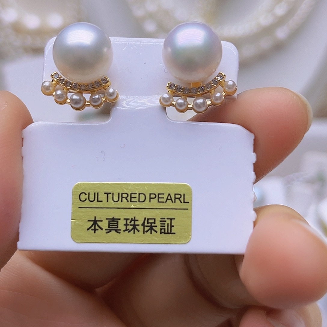 吊坠或者耳钉银S925镶嵌淡水珍珠