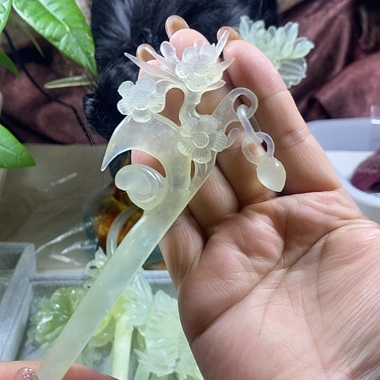 未镶嵌蛇纹石玉发饰