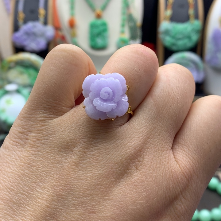 翡翠吊坠(不含链)银S925镶嵌翡翠戒指