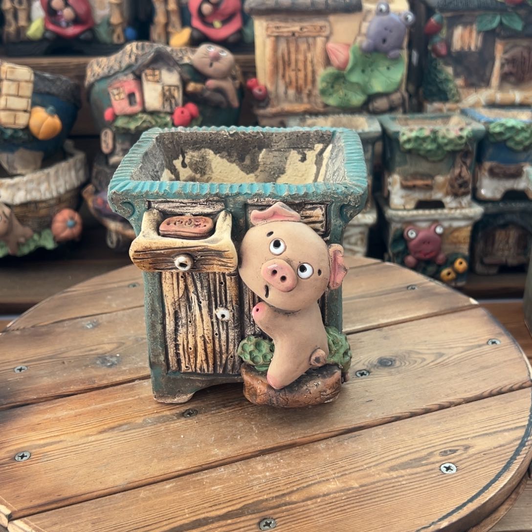 红陶嘻哈多肉花盆