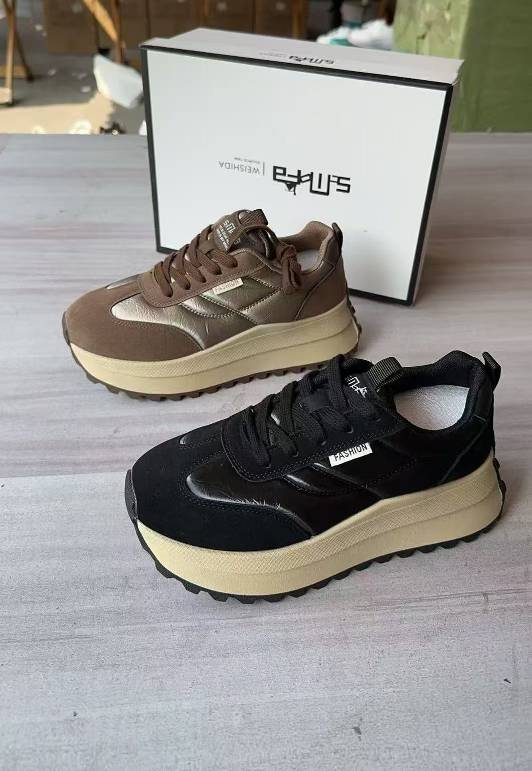 邹先森F13-55厚底休闲阿甘鞋女款舒适百搭系带