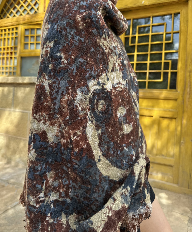 双层嵌花+提花【罗马艺术】羊绒披肩/单层保暖复古秋冬/围巾/外搭