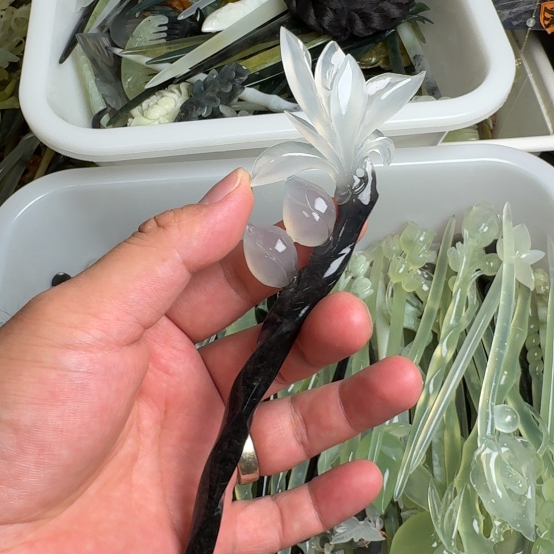 未镶嵌蛇纹石玉发饰