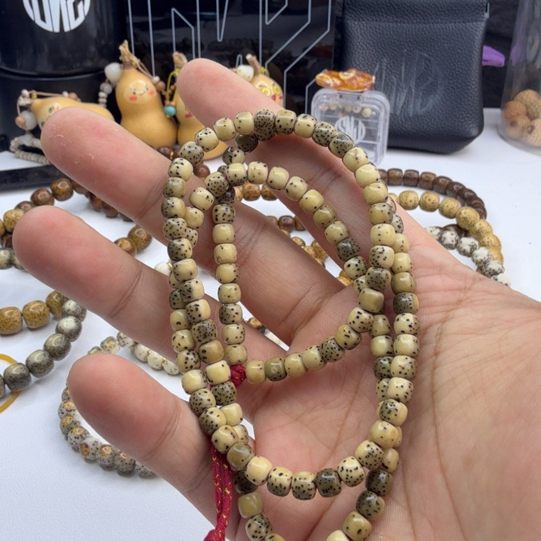 星月菩提手串s**o糯冰108半壁留白