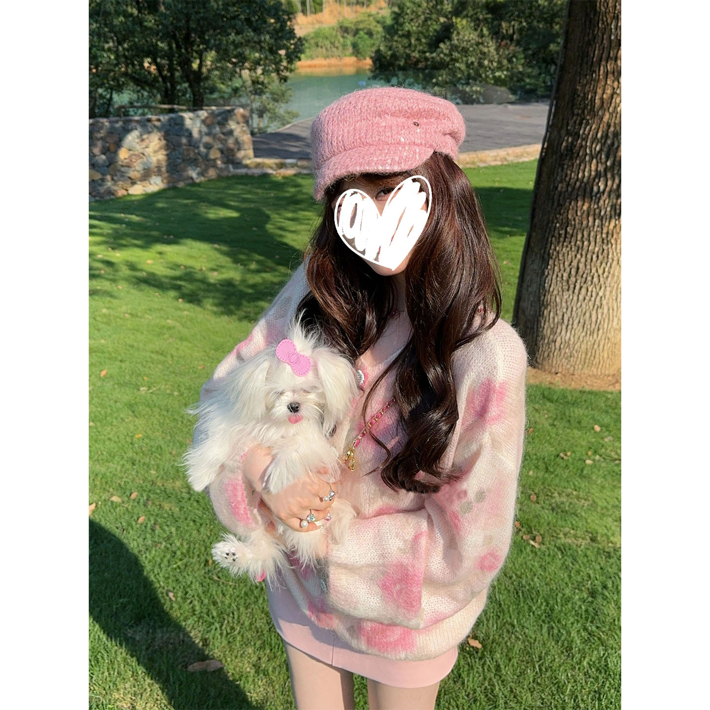 【3700】粉色慵懒风女秋冬新款宽松短裙